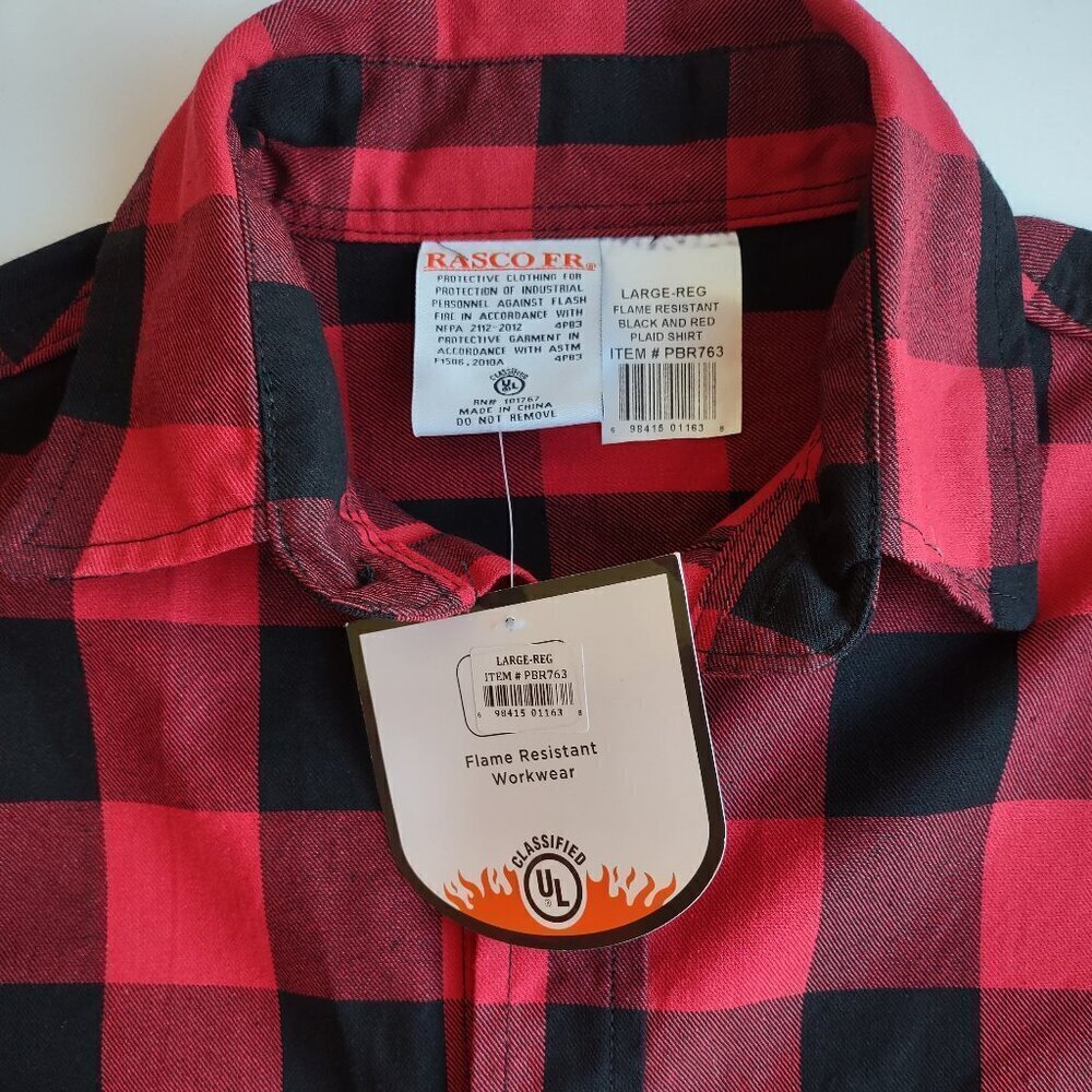NEW Rasco Men's FR Cat 2 Long Sleeve Shirt Workwear Durable Large - Picture 8 of 8
